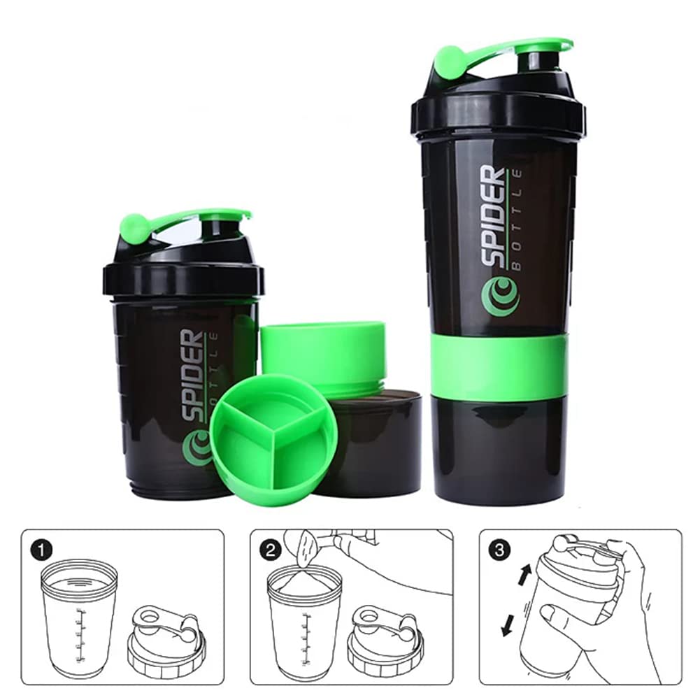 シェイカー水筒 緑色と黒色 Amazon.co.jp: プロテインシェイカー500-600ML筋トレフィットネス